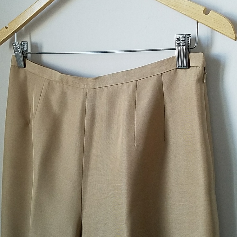 Tan Silk Talbots Silk Dress Pant Size 10 - Picture 2 of 6